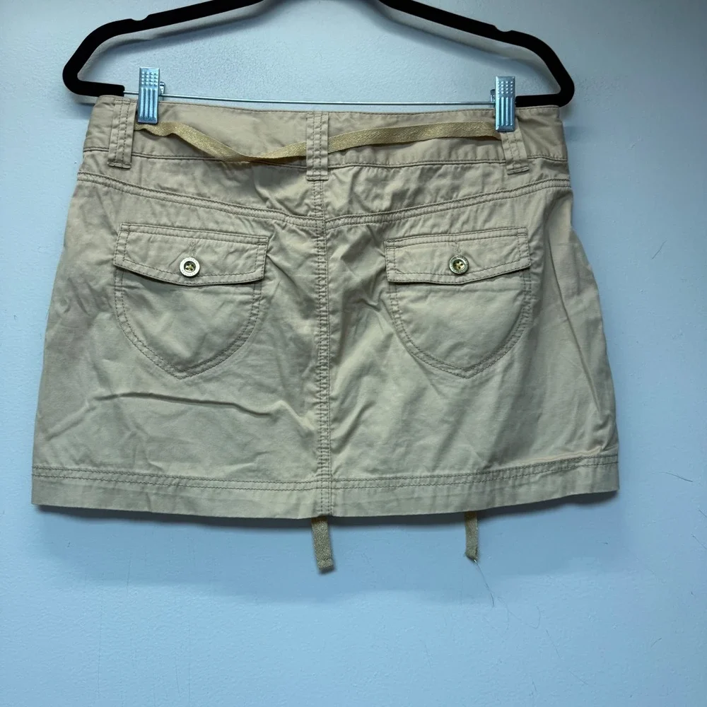 Express Mini Skirt‎ Womens 8 Khaki Excellent Cargo Utility Cotton Twill Tan